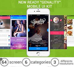 UI设计－手机娱乐类程序全套模板：New Ready Genality Mobile UI Kit